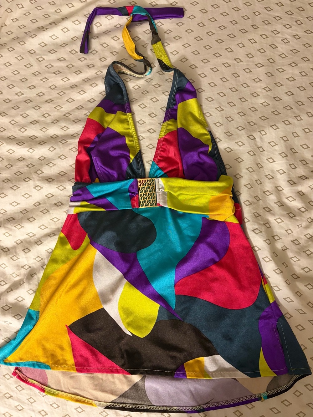 Tara Grinna Multicolor Halter Swim Top
